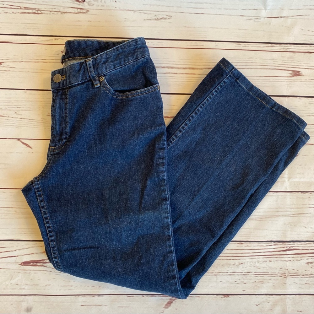 J. Jill Authentic Fit Dark Denim Straight Leg Stretch Jeans